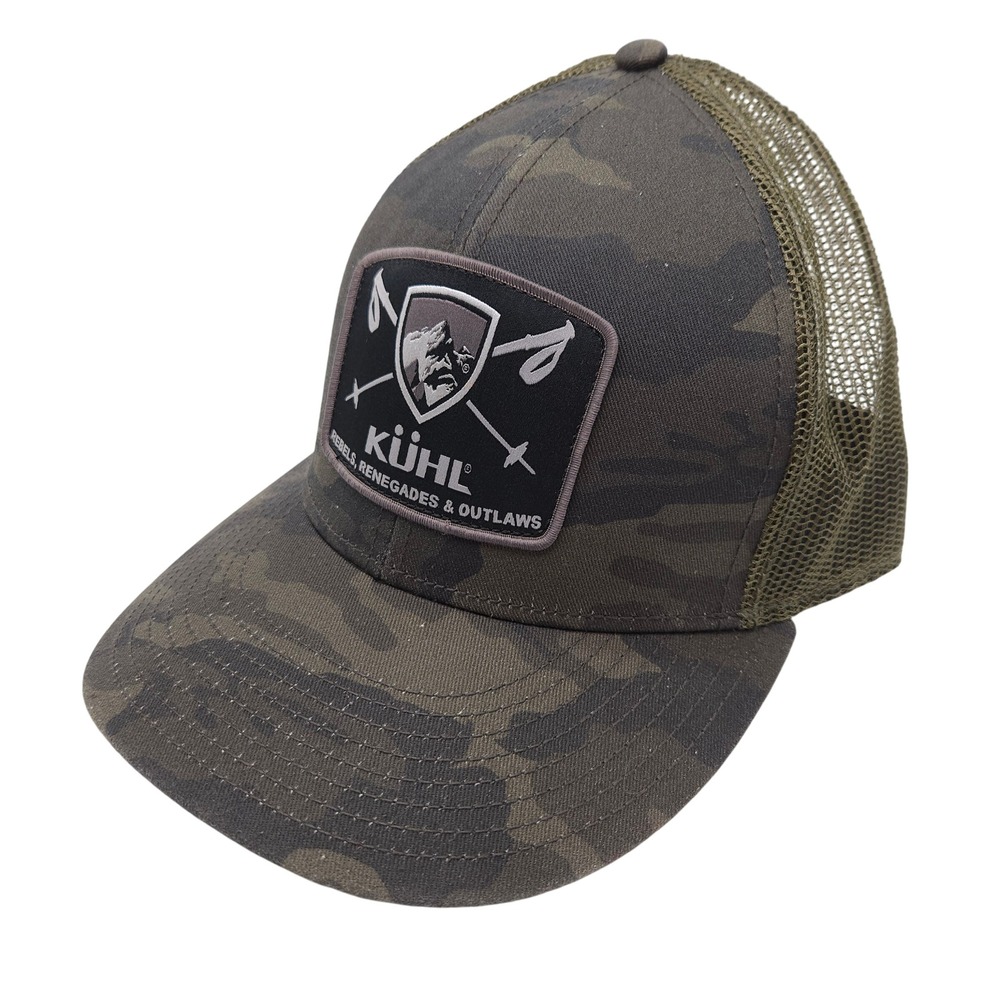 Kuhl Trucker‎ Hat Camo Rebels Renegades & Outlaws Patch Snapback Baseball Cap